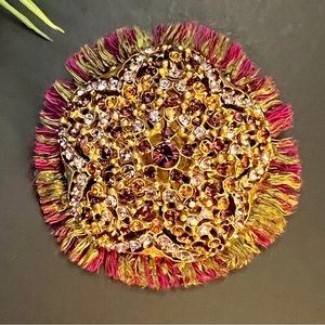 Lee Angel Vintage Fringe Rhinestone
Crystals Brooch Pin